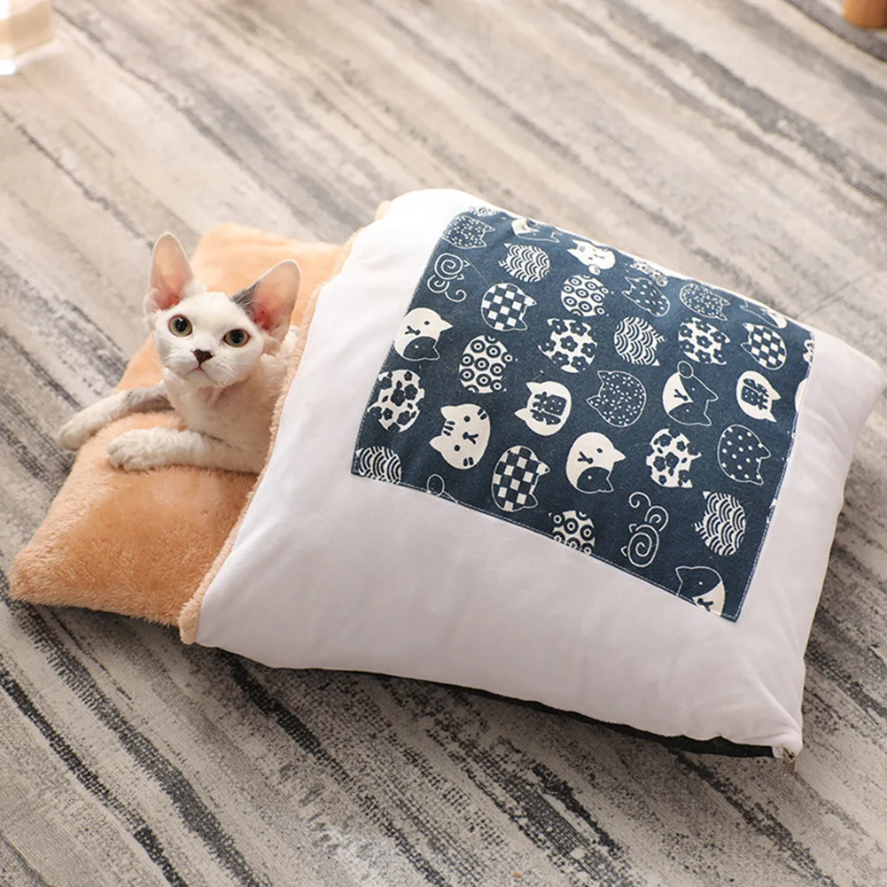 Pet Dog Cave кровать мягкий флис теплый коврик закрытый съемный моющийся одеяло для