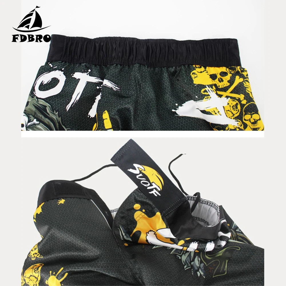 Боксерские штаны FDBRO Для MMA фитнеса мужские шорты для борьбы дешевые кикбоксинга