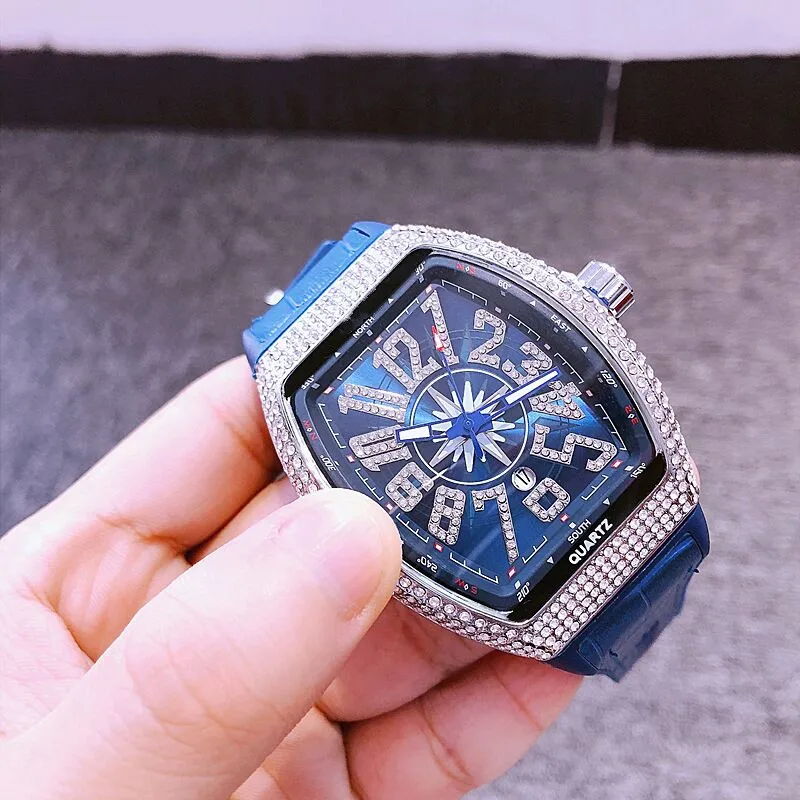 Большой циферблат Календарь Водонепроницаемый кварцевые часы бутик Мужские