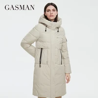 gasman 2021 womens down jacket long casual warm winter parkas high quality windproof clothes women jacket hooded outwear 8196