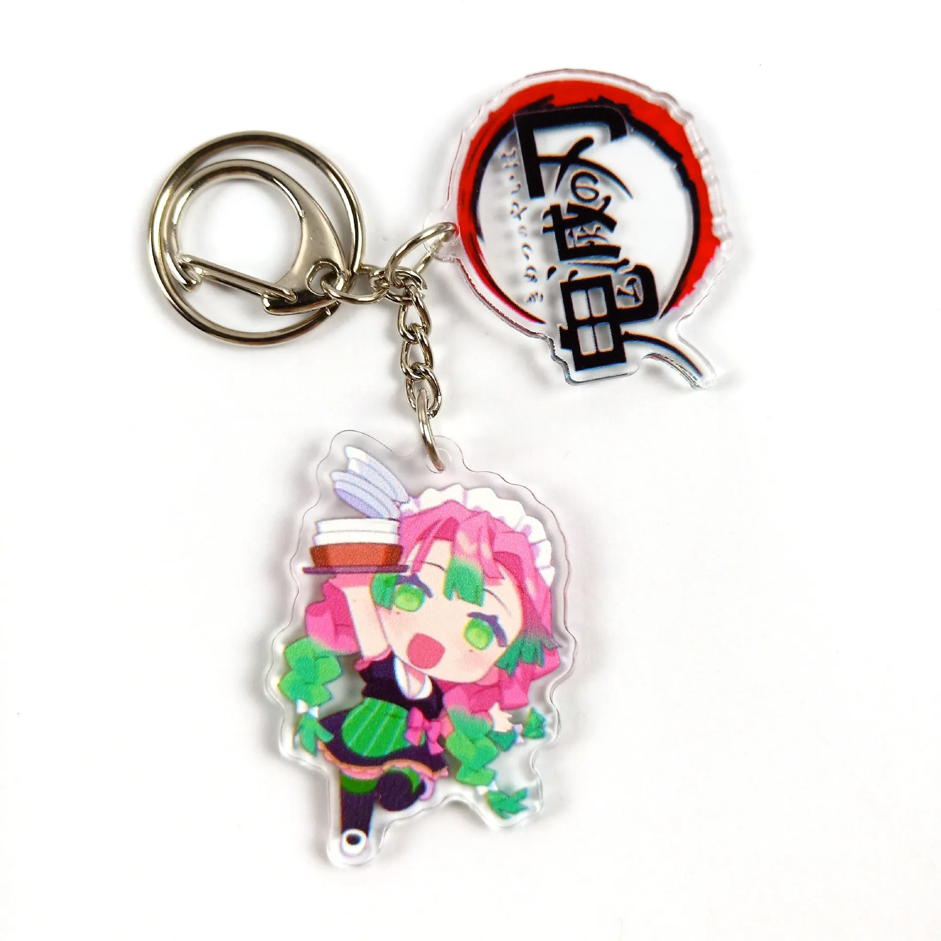 

Anime Demon Slayer Acrylic Keychain Cute Brinco Ghost Key Chain Kamado Tanjirou Keyring Delicacy Accessories