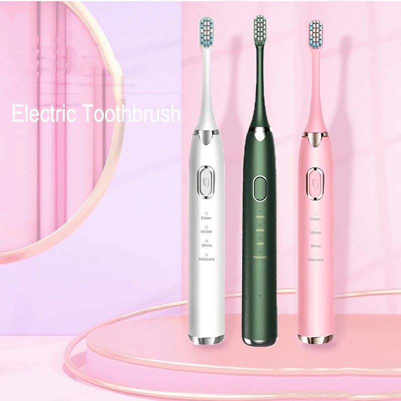 

Sonic Electric Toothbrushes Adults Smart Timer USB Rechargeable Whitening Toothbrush Waterproof Replacement Brushes Heads Set