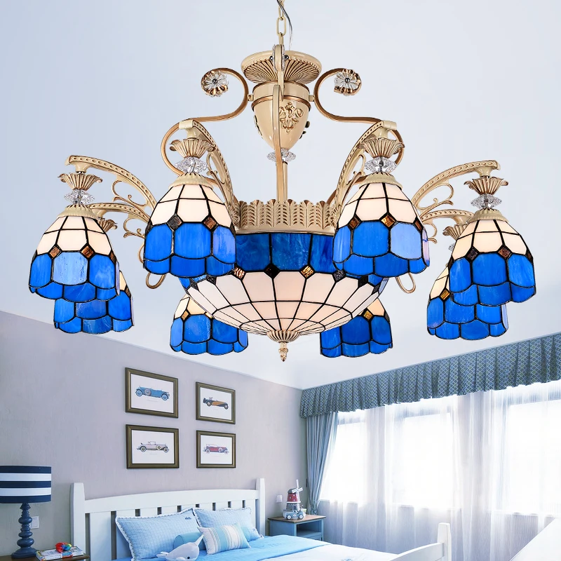 Скандинавский светодиодный подвесной светильник Tiffany для спальни прикроватный