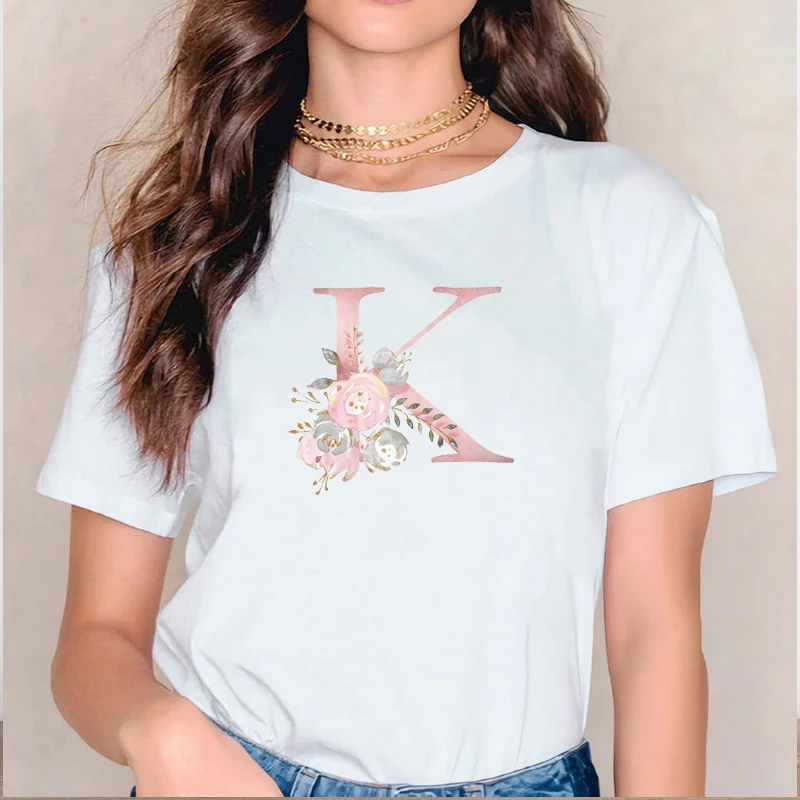 Футболка женская с коротким рукавом и принтом именем на заказ | Женская одежда