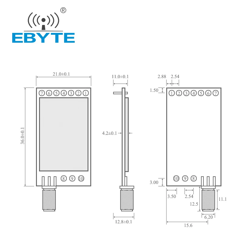 

SX1212 433MHz RF Module EBYTE Wireless Transceiver Transmitter Receiver 20mW Long Range SMA-k Antenna Low Power