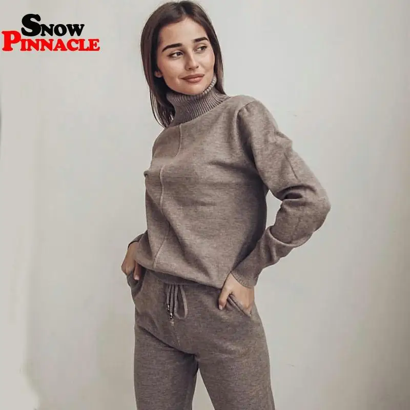 Женские костюмы со свитером на заказ Повседневные пуловеры с высоким воротом и