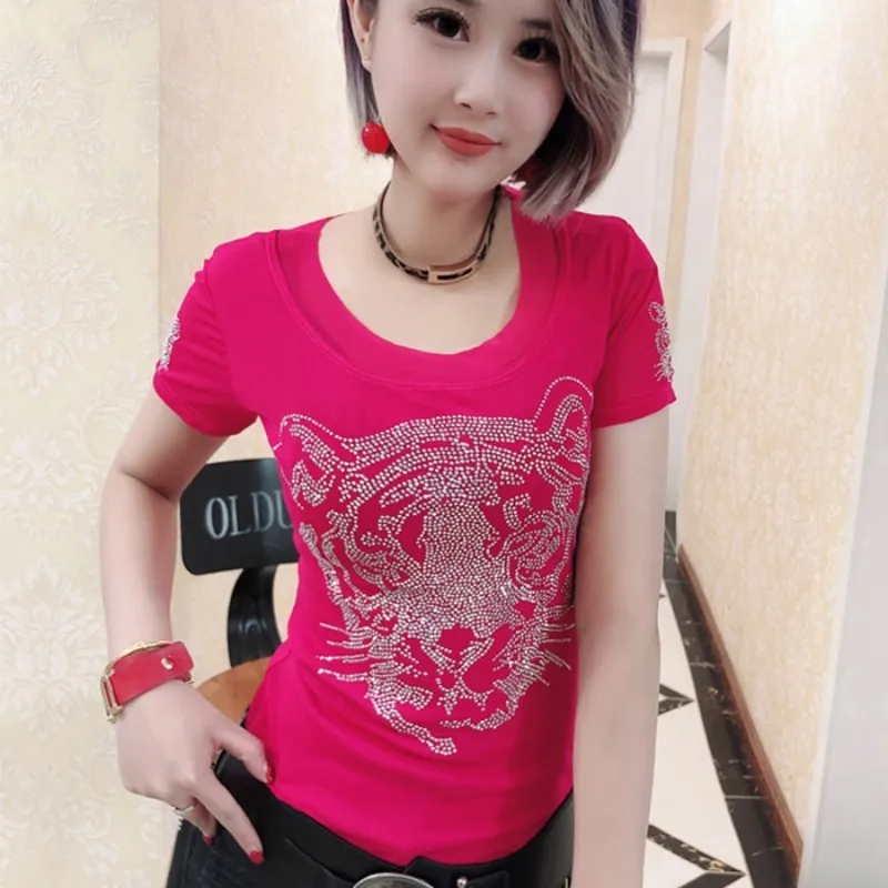 Новинка 2020 женские футболки с коротким рукавом и круглым вырезом облегающие