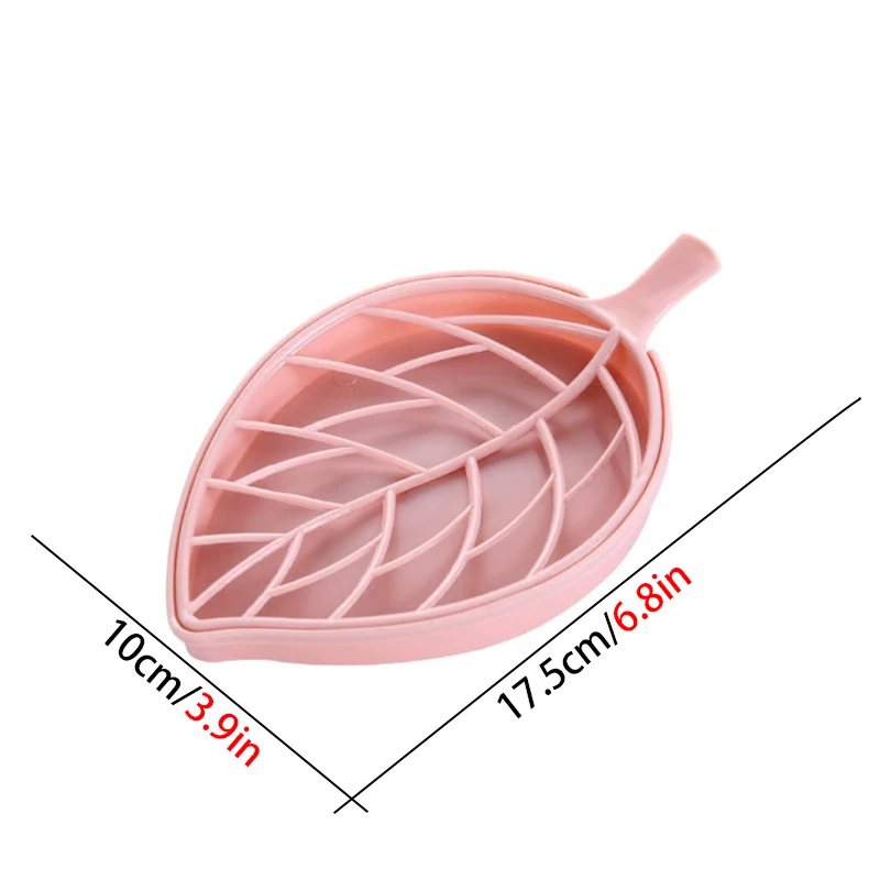 

Bathroom Creative Leaf Type Non-slip Soap Box Double Large Drain Soap Box Drain Rack Toilet Soap Box Toilet Shower Tray