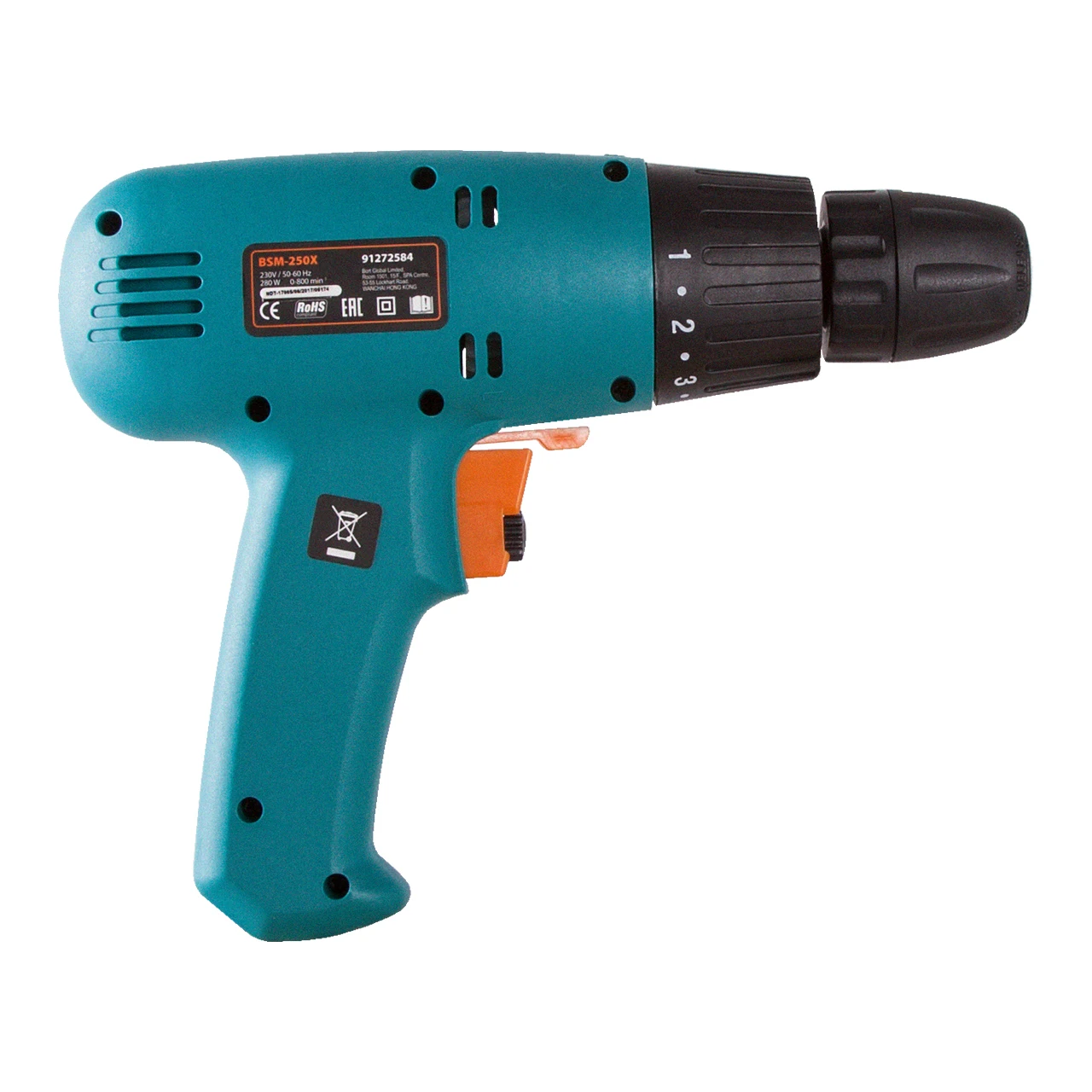 Дрель шуруповерт электрический Bort BSM 250X (Мощность 280 Вт скорость вращения 0 800