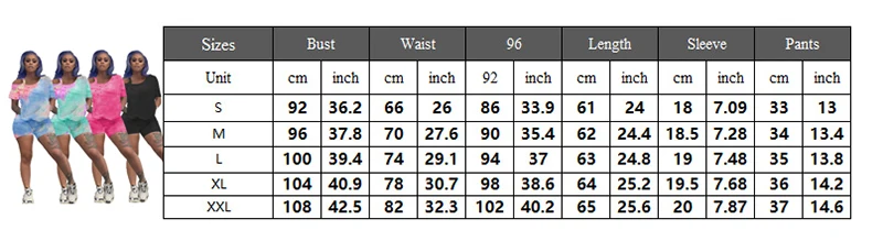

Echoine Women Tie-Dye Print Two Piece Set Off Shoulder Tee Tops Shorts Jogger Pants Suit Sets Sport Tracksuit Matching Outfits
