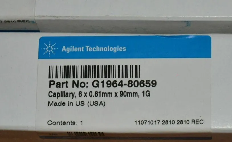 

Для Agilent G1964-80659 6-полюсный высокоимпедансный капиллярный LC / MS массовый спектрометр
