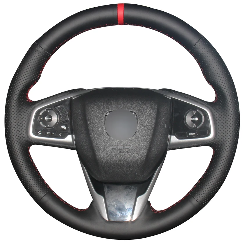

Красный маркер, ручная работа, черный, искусственная кожа, для Honda Civic 10, 2016-2019, CRV, искусственная кожа, яркость 2017-2019