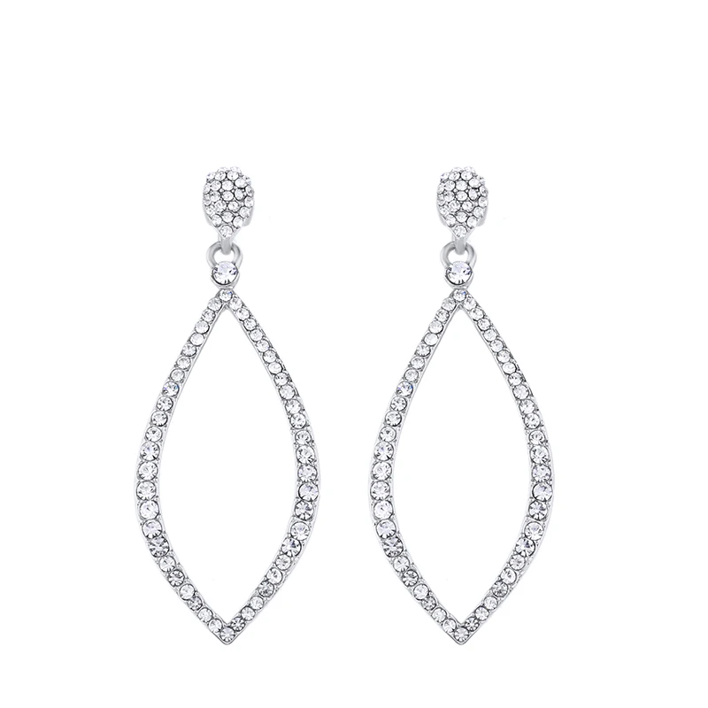 OCESRIO Black Earring For Woman Rhinestone Small Hoop Earrings Teardrop Crystal Circle Women's Hanging Jewelry Pendants ers-p02 |