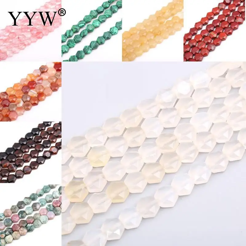 

Модные ювелирные изделия, натуральные драгоценные камни, шестиугольник, 8x8x4 мм, свободные бусины, коллекция для DIY браслета, ожерелья, ювелир...