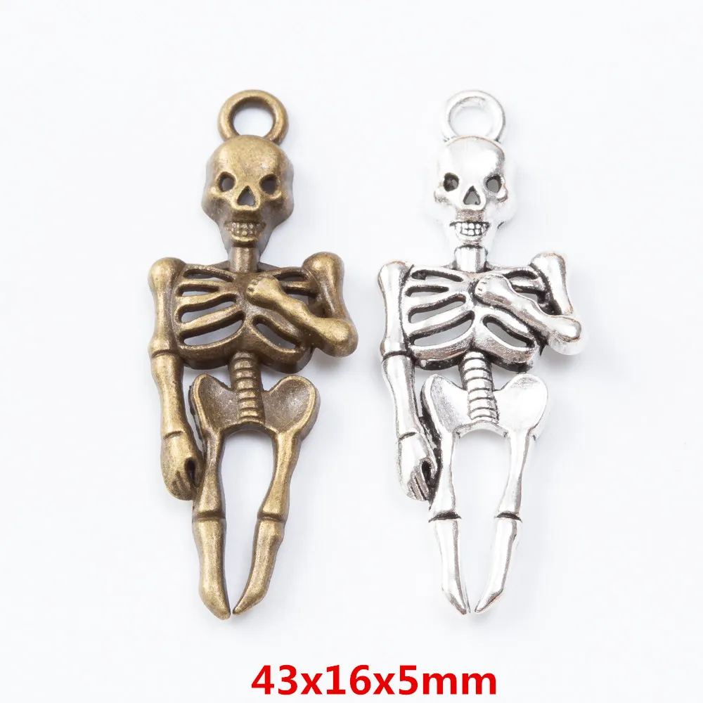 

20 штук подвески в виде черепа из цинкового сплава в стиле ретро для рукоделия 7157