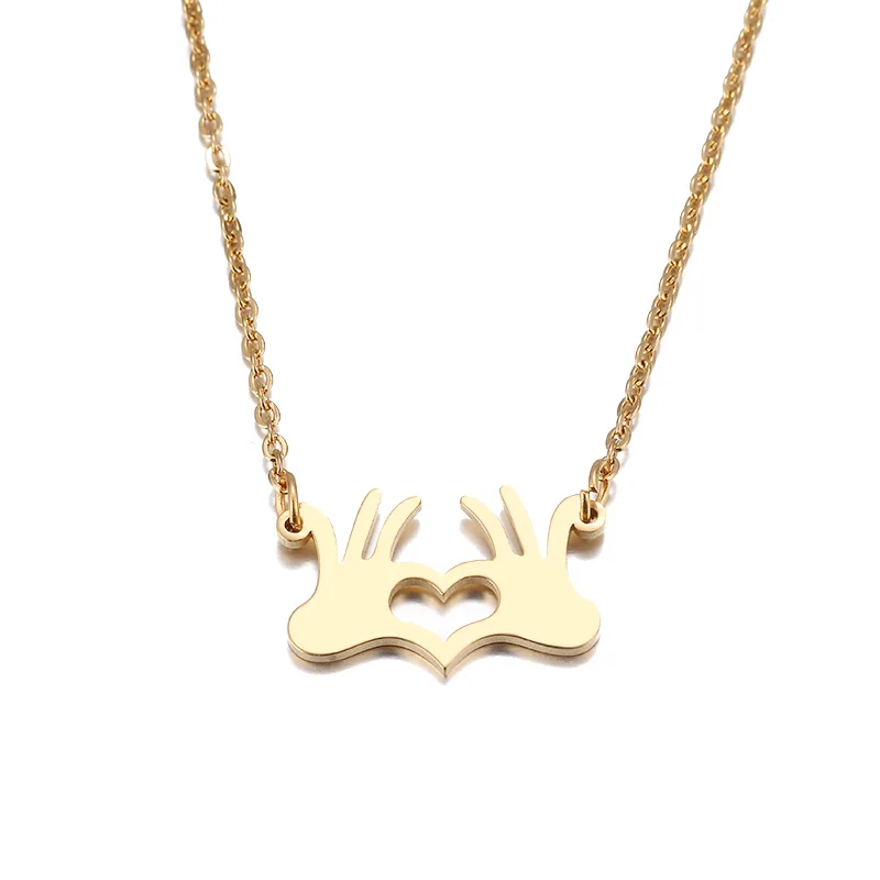 12 шт. ожерелья из нержавеющей стали для женщин девушек влюбленных золотого цвета