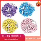 Женское длинное ожерелье с имитацией жемчуга и бусинами, в стиле ретро, 8 мм