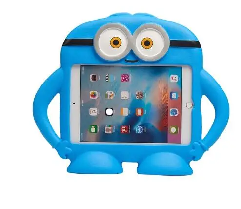 Для IPad Mini 5 силиконовый мультяшный EVA противоударный детский безопасный Чехол-подставка для IPad Mini 1 2 3 Mini 4 чехол для планшета+ ручка - Цвет: Синий