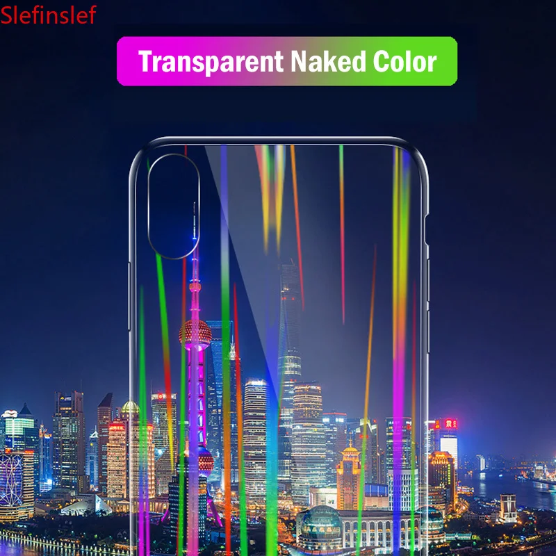 Роскошный прозрачный чехол из закаленного стекла с градиентным лазером aurora 9h для