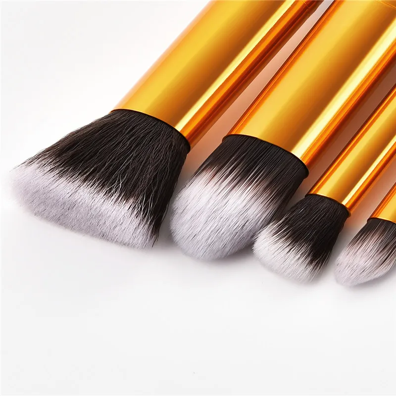 2019 New 10 Makeup Brush Set Black Gold Five Big Small Mini + Chubby Pier Tools | Красота и здоровье