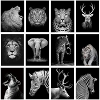 embroidery cross stitch picture handmade art black and white animals diamond painting home wall hanging art decor gift kit