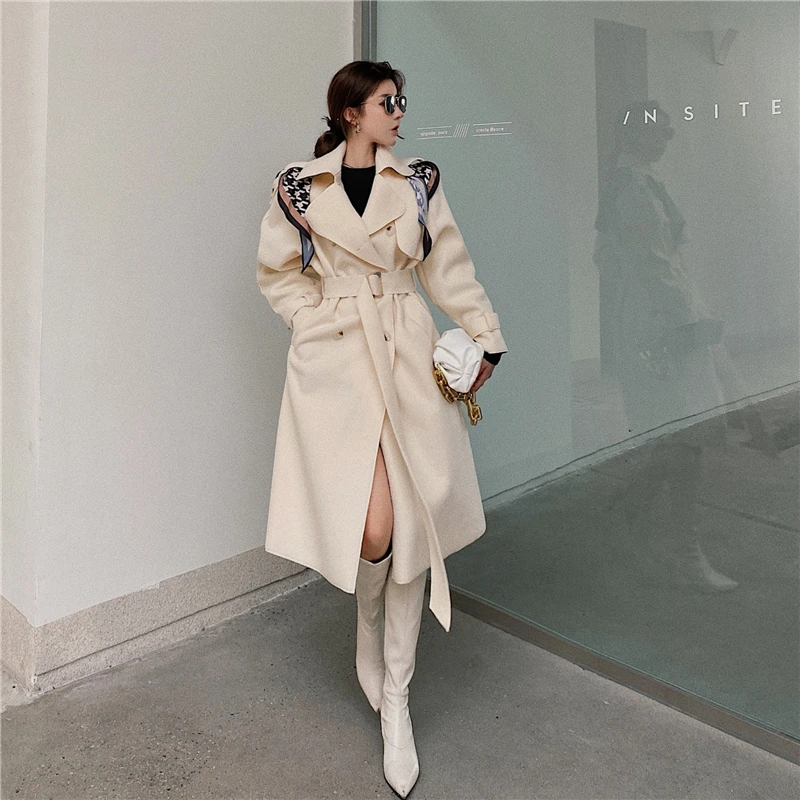 

Suit Collar Double-Sided Woolen Coat Women's Clothing 2020 New Autumn Winter Korean Fashion Mid-Length Loose Woolen Jacket Women