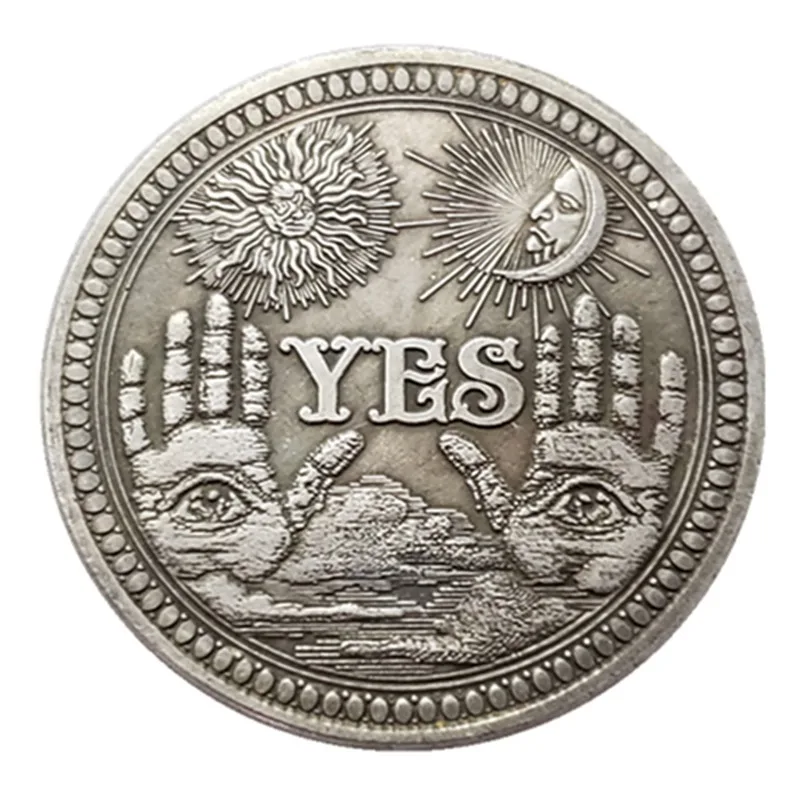 

Wholesale Yes/No Commemorative Coin Ouija Decision challenge Coin Seeing Eye or Death Angel Nickel Coins Collection Art Craft