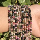 Ограненный Природный камень Bead 234 мм турмалиновые бусины россыпью для изготовления ювелирных изделий, крошечные бусины, DIY браслет 15''