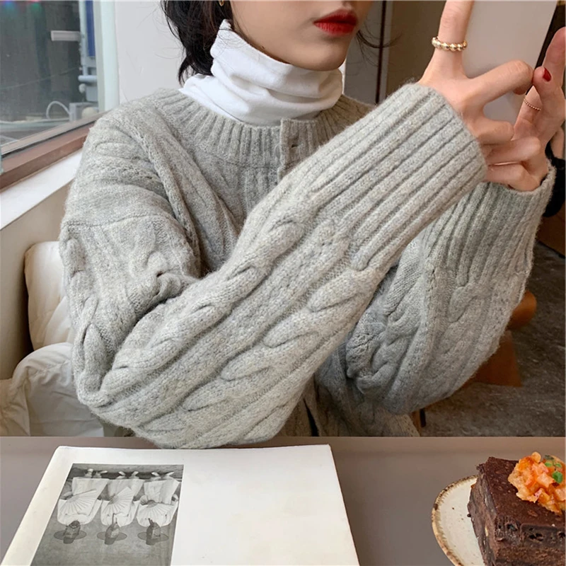 

Cardigan Sweaters Christmas 2020 Jerseys Mujer Pull Femme Winter Clothes Women Twist Wool Cardigan Women Clothing Top