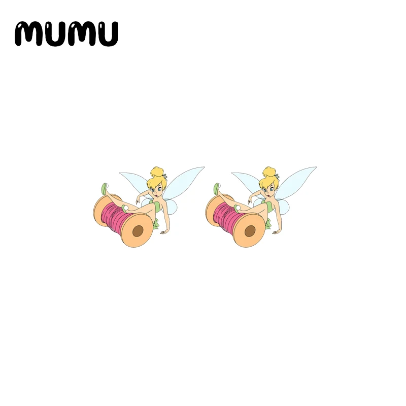 Серьги-гвоздики Tinkerbell из 2021 акрила ручной работы эпоксидные украшения |