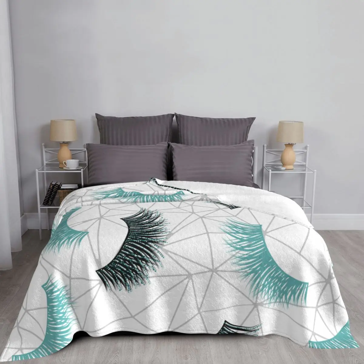 Thick Eyelash Blankets Flannel Winter Beautiful Eyes Breathable Lightweight Throw Blanket for Bedding Office Throws | Дом и сад