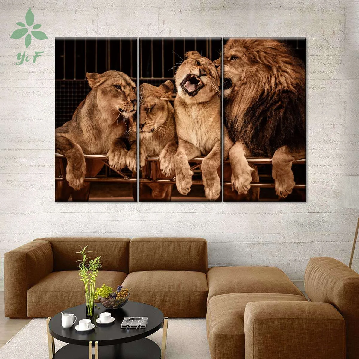 

Lion Family Multi Panel 3 Piece Canvas For Household Wall Decoration