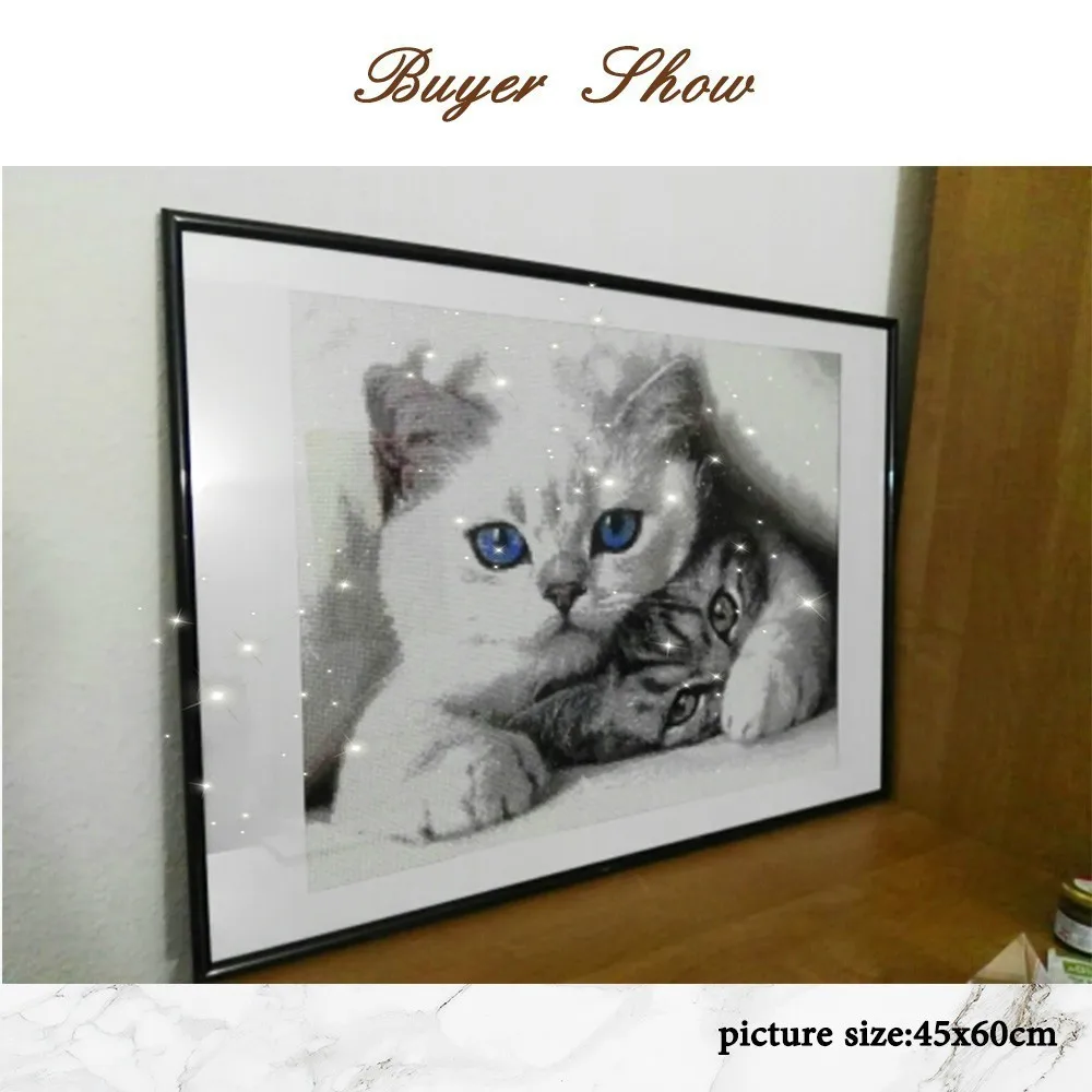 

CraftArtGo 5D DIY Diamond Embroidery Cute kitten Full Round Square Rhinestone Mosaic Painting Cross Stitch Flowers Diamond Kit