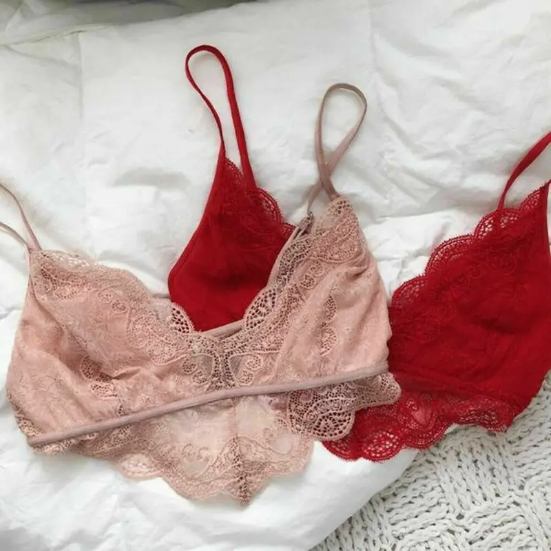 Женский кружевной бюстгальтер без косточек с цветочным принтом летний пикантный