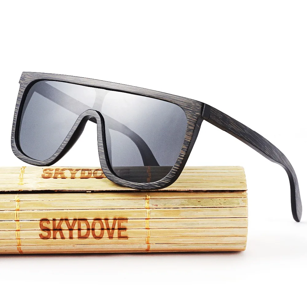 

Мужские бамбуковые солнцезащитные очки SKYDOVE, деревянные зеркальные поляризационные деревянные солнцезащитные очки, мужские Модные солнце...