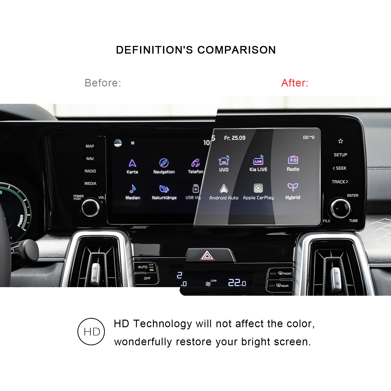 ruiya for sorento mq4 2021 10 inch car navigation touch center screen protector auto interior accessories tempered glass film free global shipping