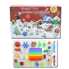 Рождественский календарь, коробка, игрушки-фиджеты, подарочный пакет, пузырьки, сенсорный стресс, набор для детей, набор игрушек-фиджет