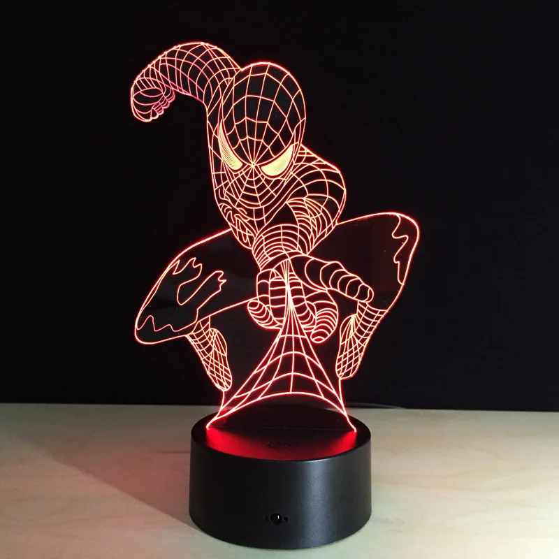 Мультфильм 3D светодиодный ночник акриловая лампа на стол свет USB пластиковая база 7 цветов свет изменение креативное украшение домашнего стола - Испускаемый цвет: 7 color changeable