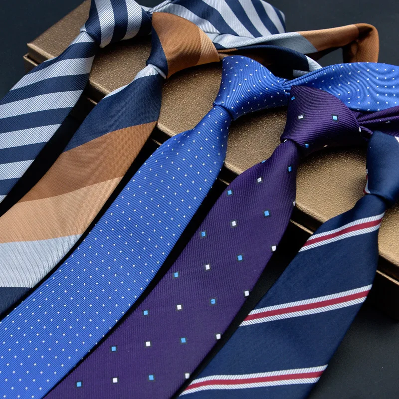 Новые модные галстуки для мужчин 6 см, клетчатые жаккардовые Тканые тонкие галстуки, свадебные полосатые галстуки-колечки, галстук для худо...