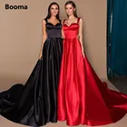 Простые красные длинные вечерние платья милое атласное вечернее платье для женщин с открытой спиной без рукавов ТРАПЕЦИЕВИДНОЕ платье для выпускного вечера