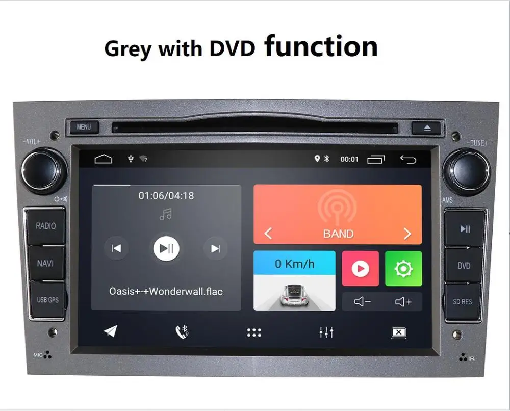 grey with DVD Hizpo android 9,0 автомобильный dvd для Opel Vauxhall Astra Meriva Vectra Antara Zafira Corsa Agila gps радио видео WIFI мультимедийный проигрыватель - Цвет: grey with DVD