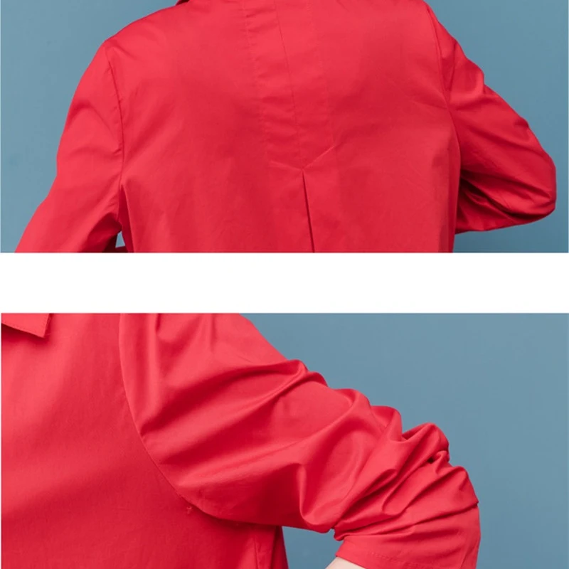 Тренчкот женский тонкий однобортный свободный с воротником-поло A3211 2020 | Женская