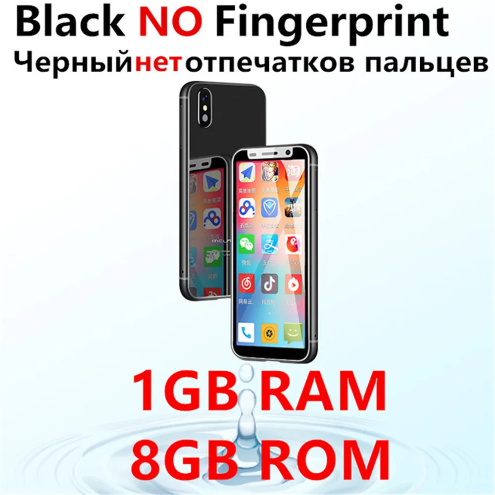 Black NO Fingerprint Melrose 4G Lte маленький Android телефон Google play 3,4 ''четырехъядерный Android 8,1 отпечаток пальца ID студенческий мини маленький смартфон - Цвет: Black NO Fingerprint