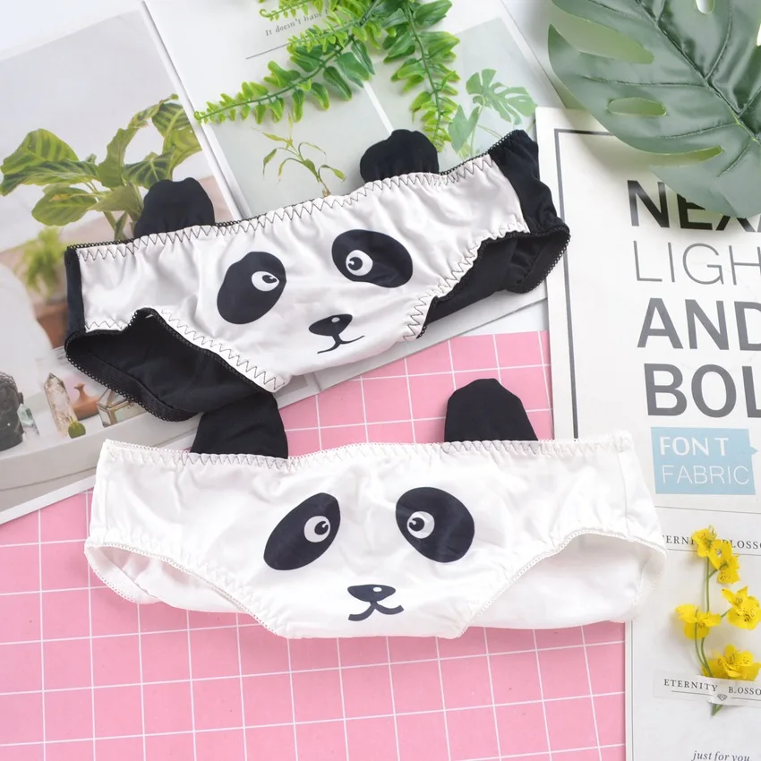 Трусы женские SP &amp CITY из сатина бесшовные с рисунком в виде панды хлопковые со