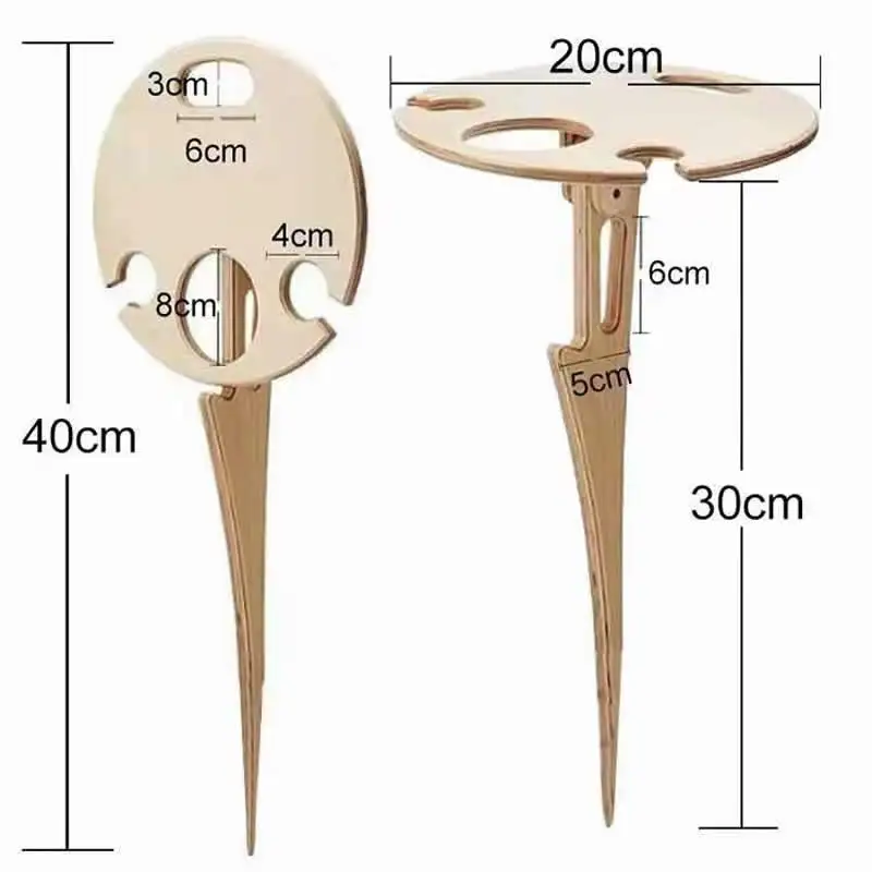 

Folding Portable Outdoor Wine Table For Snack Beach Table Wooden Wine Picnic Table Cheese Board Easy to Carry
