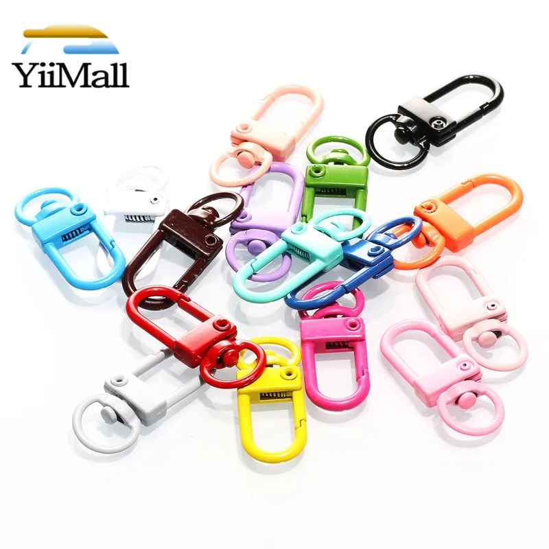 

10pcs Colorful Key Chain Ring Metal Lobster Clasp Hooks For DIY Jewelry Accessories Findings Clips Bag Hook Car Keychain