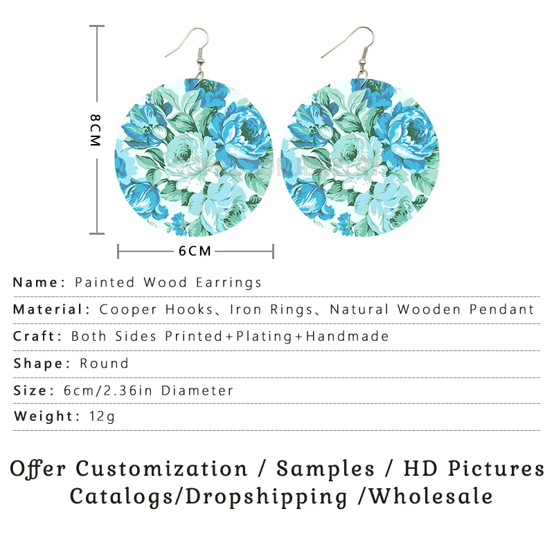 SOMESOOR деревянные висячие серьги в африканском стиле с принтом этническая