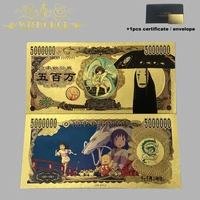 new design japan spirited away cartoon banknote plastic card in 24k gold plated for collection