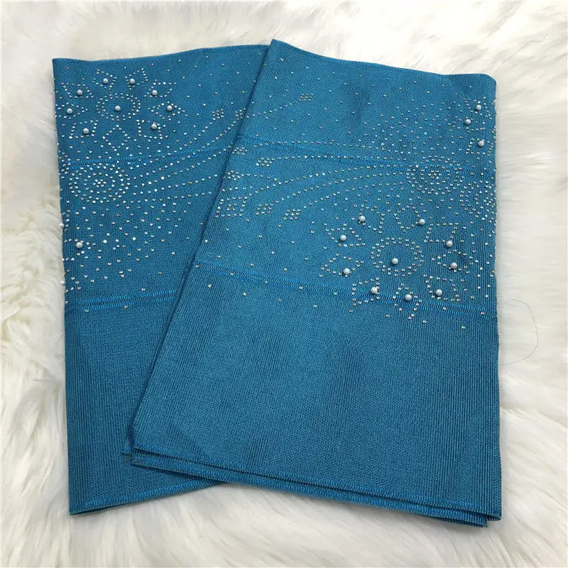 Африканский gele головной убор aso oke головной убор с бисером нигерийские Стразы gele головной убор мода для вечерние 2 шт./лот-AH30 - Цвет: 40