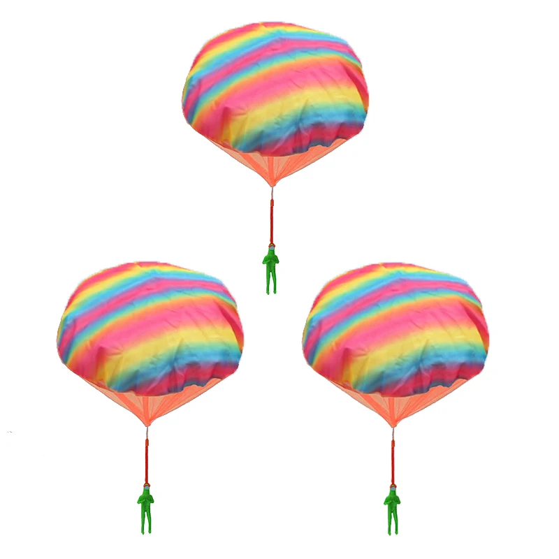 

News Kids Children Rainbow Paragliding Parachute Throw And Drop Toys For Boys Children Outdoor Park Fun Hand Throwing Parachute